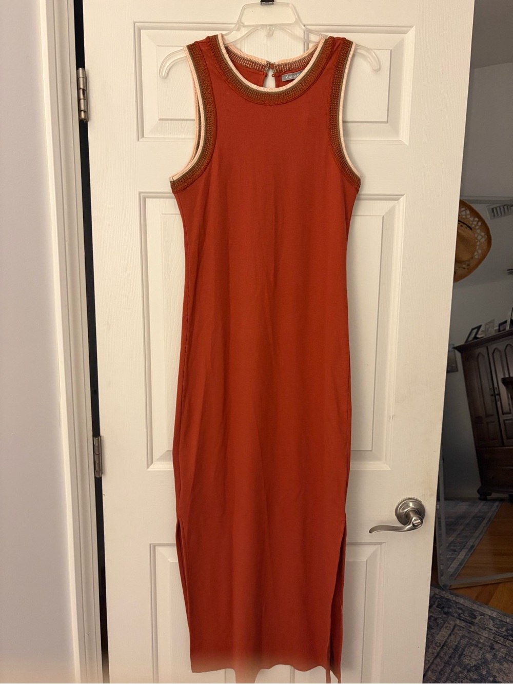 Daniel Rainn Chelsea Sleeveless Maxi Dress.  Burnt Orange.  Sz S